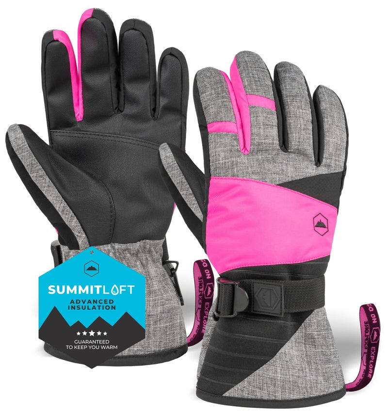 Tough Outdoors Women's Ski Gloves - Waterproof Women's Snow Gloves - Winter Ski Snow Gloves - Snowboard Gloves - Ladies' Cold Weather Gloves - Image 1